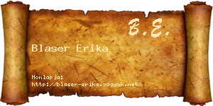 Blaser Erika névjegykártya